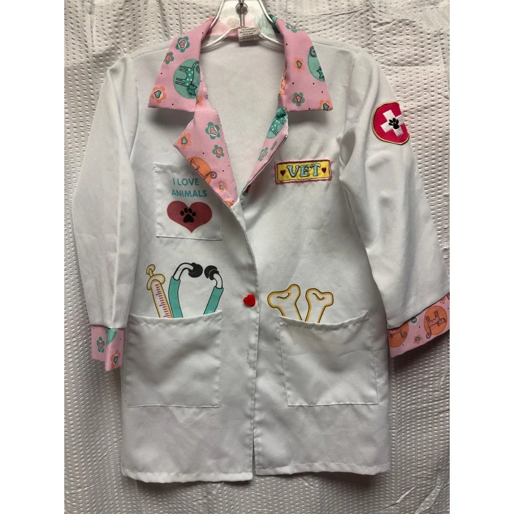 Dress Up America Veterinarian Cosplay For Girls - Vet Lab Coat Sz Med 8-10